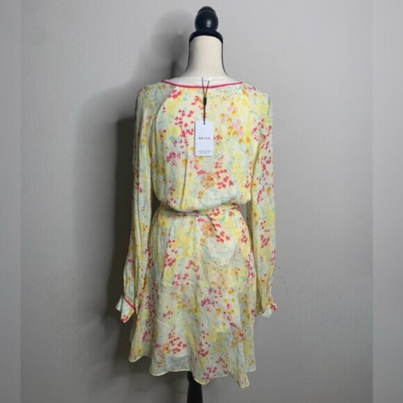 NWT Reiss Molly Floral Puff Long Sleeve Mini Dress - Picture 6 of 13